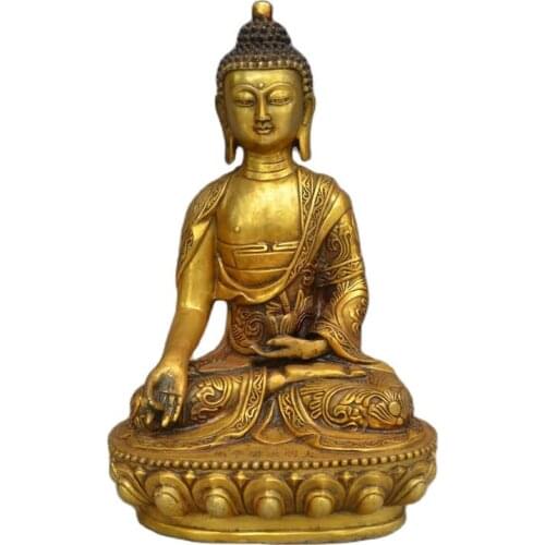 Bronze Buddha, Sakyamuni, sitting on the statue of Sakyamuni Buddha, pharmacist Buddha, religious articles