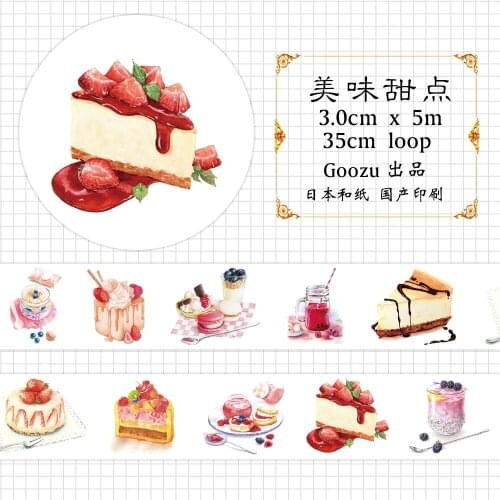 Dessert Drinks Cake Food Journal Supplies Diary Decorative masking Tape
