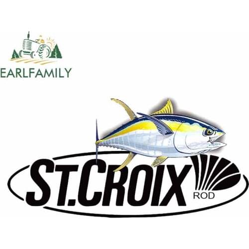 EARLFAMILY 13cm x 6.4cm For St Croix Fishing Ocean Personality Stickers Vintage Racing Decal Sticker Car Styling Body For Car