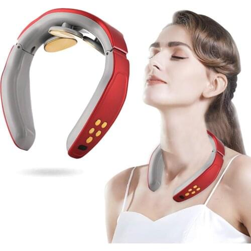 Electromagnetic pulse neck massager pain relief massage deep tissue cervical spine massage remote control neck massager