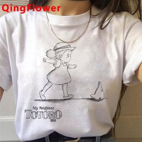 Totoro Studio Ghibli clothes t shirt women white t shirt harajuku couple couple clothes vintage tshirt plus size