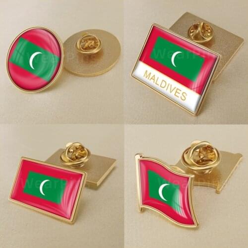 Coat of Arms of Maldives/Maldivians Flag National Emblem Brooch/Badges/Lapel Pins