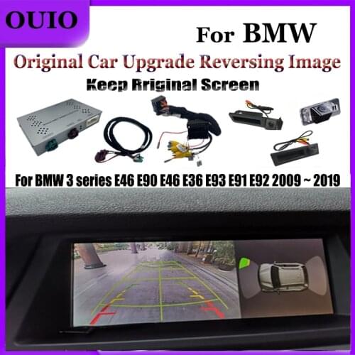 HD Track Rear Camera| For BMW 3 series E46 E90 E46 E36 E93 E91 E92 2009 ~ 2019 Original Screen Upgrade Reversing Camera Module