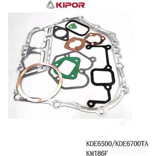 KM186F Gasket FOR KIPOR 5KW KDE6500 KDE6700TA 186F The air-cooled diesel engine micro tillage machine full gaskets