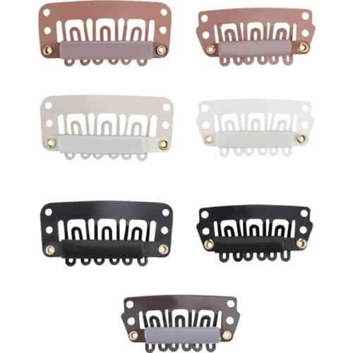 20 Pcs U Shape Invisible Wig Clips With Rubber For Hair Extension Hair Snap Clips Weave Toupee Clips