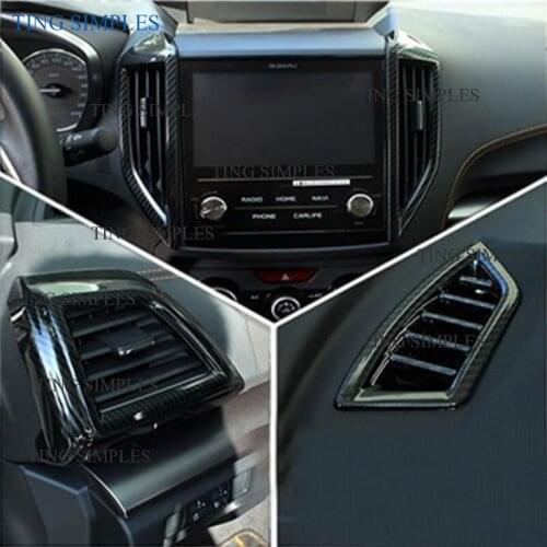 ABS CHROME/Carbon Fiber Air Vent Cover For Subaru Crosstrek XV Forester Impreza 2018 2019 2020 Accessories air conditioner