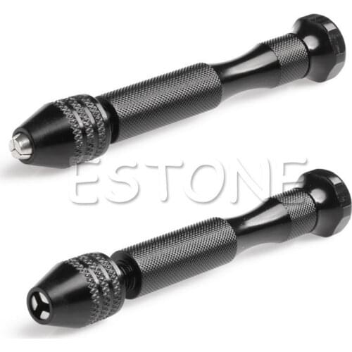 Hot Micro Aluminum Hand Drill Keyless Chuck + 10pcs Twist Drills Rotary Tools