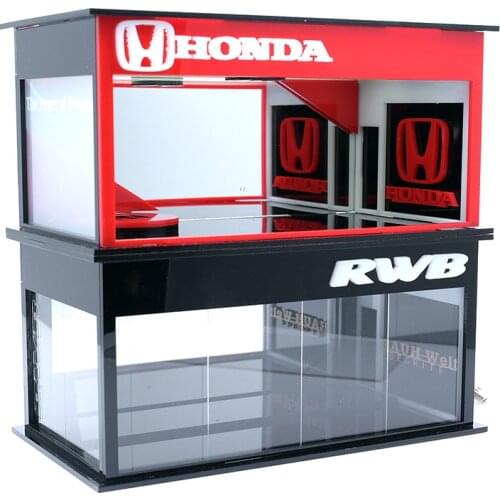 1/64 Special car model exhibition hall parking lot view decoration LED with light RWB Honda Koenigsegg