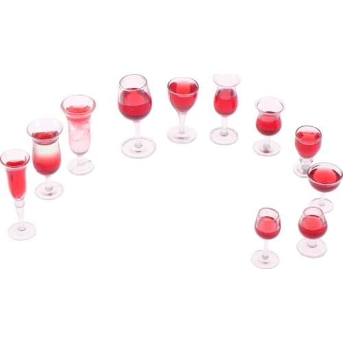 Mini Red Wine Glass Simulation Cup Drink Model Toy 1/12 Dollhouse Miniature Accessories Decoration