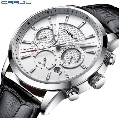 Watches for Men Warterproof Sports Mens Watch CRRJU Top Brand Luxury Clock Male Business Quartz Wristwatch Relogio Masculino