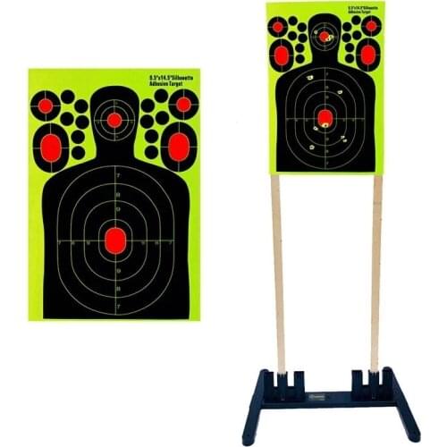 10pcs Targets Silhouette Sticker Targets Adhesive Reactive Man Silhouette Air Rifle Gun Round Target Hunting Shooting