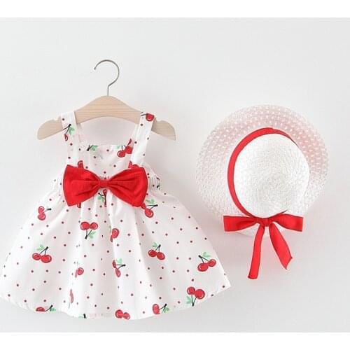 2021 New Summer Girl Baby Dress Newborn Girls Polka Dot Dresses Toddler Baby Princess Dresses Sweet Striped Infant Clothing