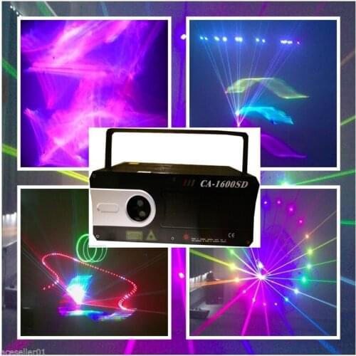 1.5W Laser Light Show Projector 3D Full Color Lasers ILDA DIsco DJ concert Pro sound lighting