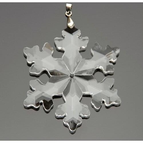 10pcs/lot Snowflake Clear 89mm Crystal Chandelier Part +Hook Glass Drop Prism Pendants Lighting Prism Pendants For Lamps
