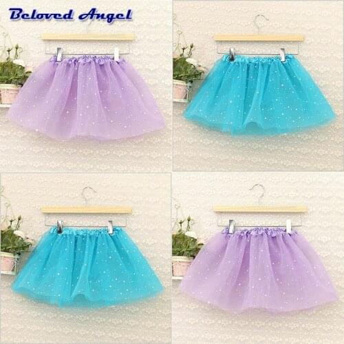 Girls Fluffy Chiffon Pettiskirts Baby tutu Dance Party Tulle Skirt petticoat Star Print Mesh Princess Kids Girls Ballet Skirt