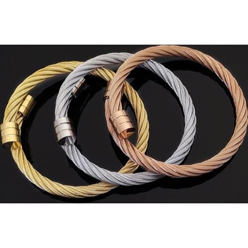 Adjustable Bangles womens stainless steel gold bracelet chain on hand 2020 bracelet black jewelry gifts for woman accessories