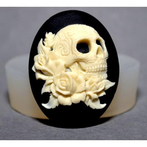 PRZY silicone cake decoration molds cake baking tools skull Christian rose chocolate fandont mold Silica gel mould