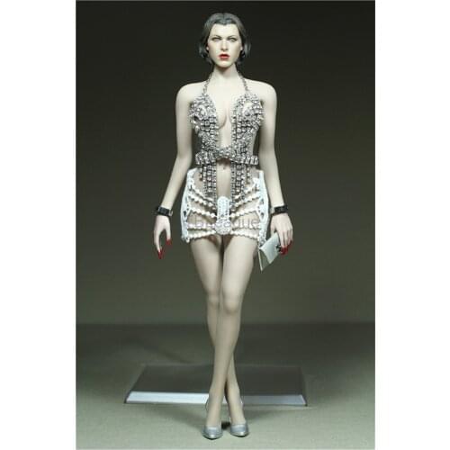 Tbleague 1/6 Scale Female Soldider Meteor Glitter Tops with Sexy Mini Skirt Nightclub Girl Clothes Set for 12" Action Figure Toy