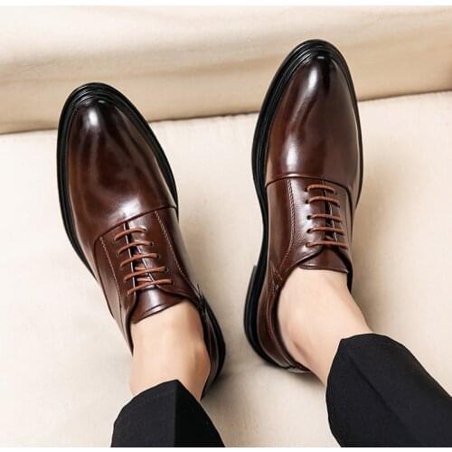 Luxury Men Comfortable Oxford Shoes Mens Leather Fashion Man coffee black Shoes Office Business Dress Casual Shoes For Men