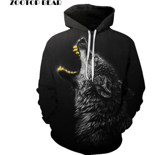 Funny 3d Wolf Hoodies Men Women Sweatshirts Animal Hoodie Brand Pullover Drop Ship Fashion Casual Tracksuits Novelty Streetwear