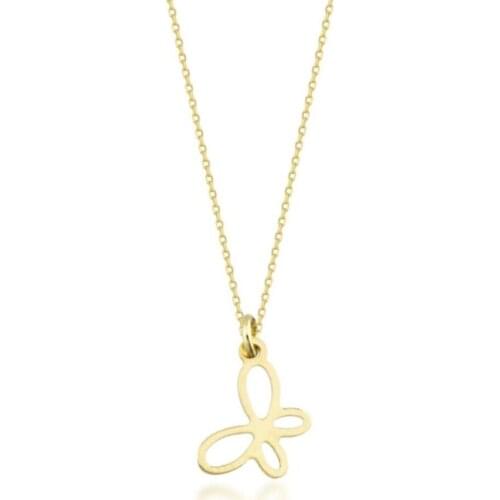 Symbol Gold Butterfly Gold Necklace Minimal Design Magnificent Pendant Lady Trendy Gifts for Women Jewelry Choker Necklace