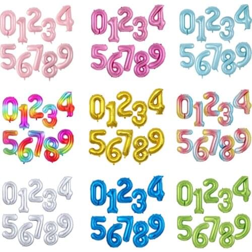 1Pcs 40 Inch Rose Gold Silver Big Foil Number Balloons 0 1 2 3 4 5 6 7 8 9 Birthday Party Baby Shower Wedding Festival Ballon
