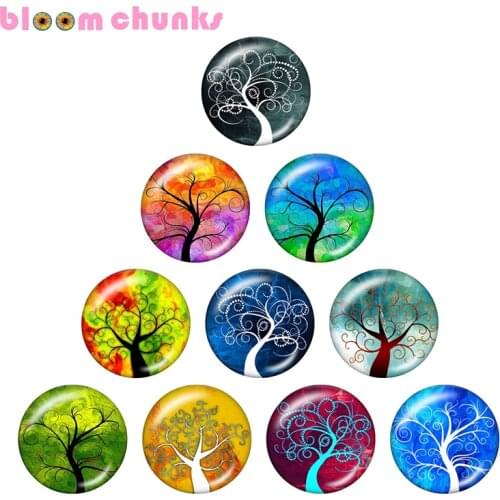 Tree of life 10pcs mixed 12mm/18mm/20mm/25mm Round photo glass cabochon demo flat back Making findings S1898
