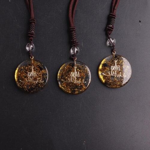 3pcs Arabic yoga Buddha Islam Muslim Koran men pendant Blue Sandstone Natural Stone Beads Women Necklace Women jewelry collar