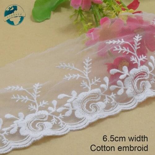 3yard 6.5cm wide polyester embroidery lace sewing ribbon guipure trim wedding decoration DIY dolls colthes Accessories lace#4020