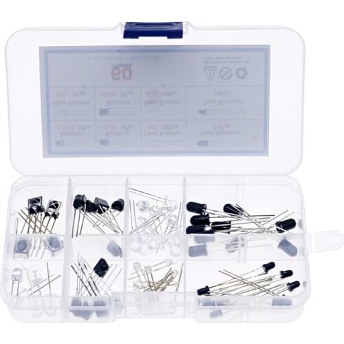 60pcs 5mm 850 940nm VS1838 IR LED Emitting Diode Kit Transmitter Receiver Infrared Light Lamp Emitter Phototransistor Assortment