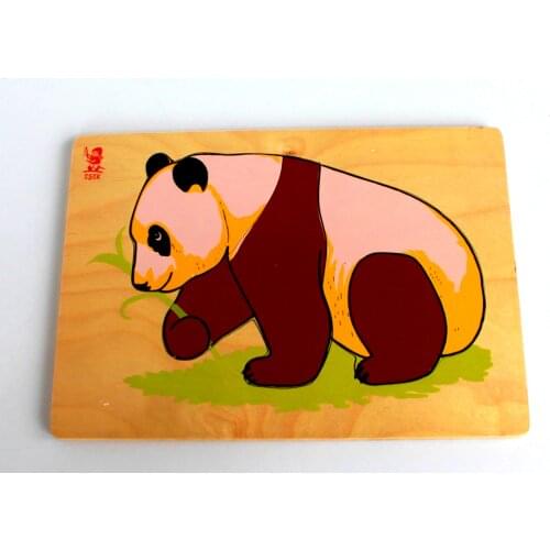 Wooden Puzzle Game Animal Figure Jigsaw Montesorri Kit for Toddler Education Color Learning Part Game Gift for Babies