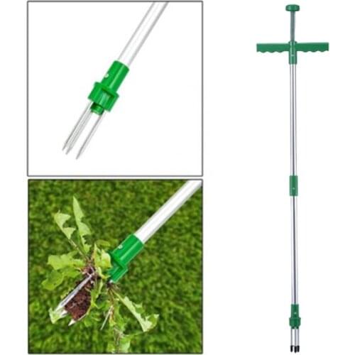 Root Remover Outdoor Tool Claw Garden Weeder Stand Up Weeder With Long Handle 3-Claw Head Remove Weeds For Gardening Tool