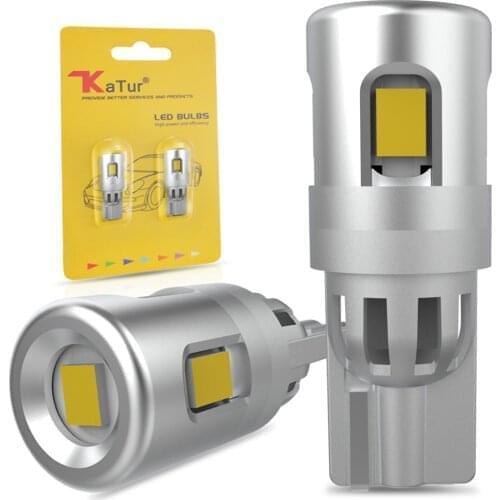 Katur 2x W5W T10 LED Bulbs Canbus Car Parking Position Lights Interior Map Dome Lights 12V White 6500K 168 Lamps For BMW Audi