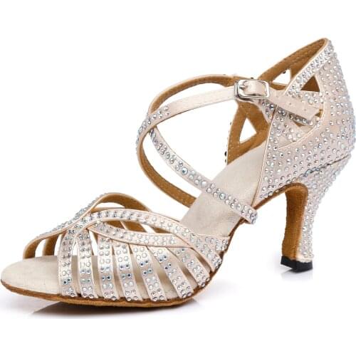 KEEWOODANCE Rhinestones ballroom dance shoes women shoes zapatos de mujer latin dance shoes salsa dance shoes