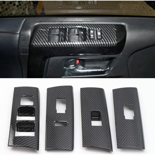 LHD! For Toyota 4Runner 2010-2019 Accessories ABS Carbon Fiber Interior Window Switch Lift Button Cover Trim Car Styling