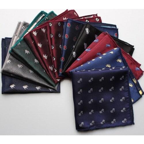 Linbaiway Cartoon Animals Pattern Handkerchief for Mens Polyester Small Handkerchief Pocket Towel Neck Scarf Male Hankies