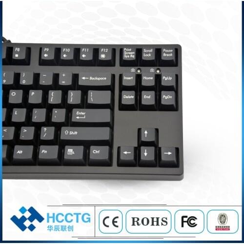 USB Cherry 87 Keys Gaming Mechanical keyboard Red switch White Backlight Game Keyboard Factory
