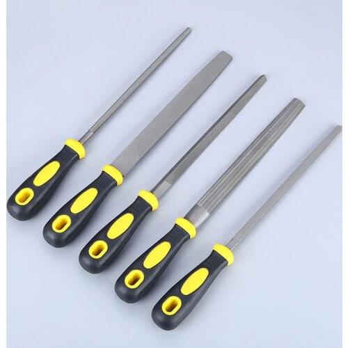 Needle Files Round Flat Semi-circular Square Triangle Scale Handle Cover Multi-use Key File Grit Grinding Wood Work Hand Tools