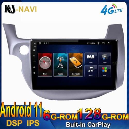 6+128G Multimedia Video Player Mirror Connection Split Screen Head unit Android 11 For HONDA FIT JAZZ 2007-2013 no 2 din 2din