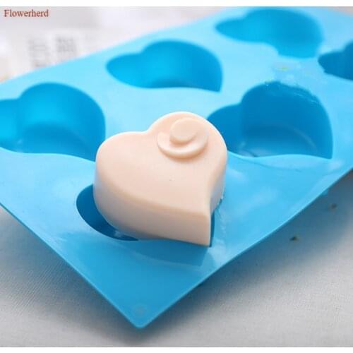 3d Heart Soft Silicone Mold Love Handmade Soap Mould 6 Cavities Handmade Heart Soap Form Fondant Cake Chocolate Mold Cake Decors