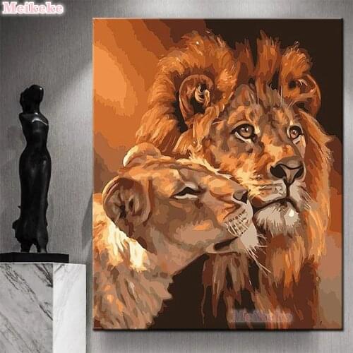 Animal World King of Animals Lion DIY Painting By Numbers Modern Wall Art Picture Paint By Numbers Unque Gift For Home Decor