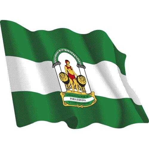 Sticker Flag Ondeante Andalusia 80x60mm