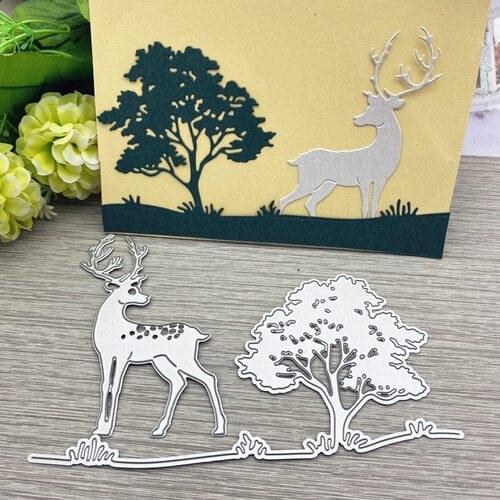 2020 new tree Christmas deer cutting dies Greeting card stencil Scrapbooking DIY art Crafts Embossing Die Cuts dies knife mould