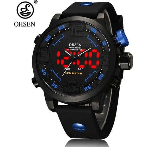 Мужские часы с двойным циферблатом Ohsen China At AliExpress
