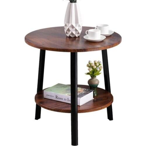 Simple small coffee table double table sofa side table bed small round table balcony table small apartment corner