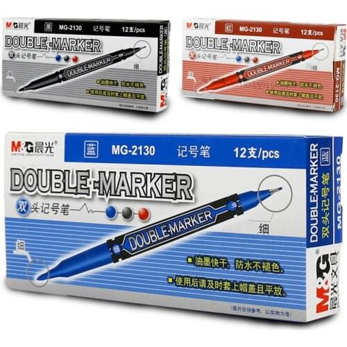 M&G Double mark pen red blue black oil pen hook line logistics mark waterproof quick drying does not fade the pen of Mark