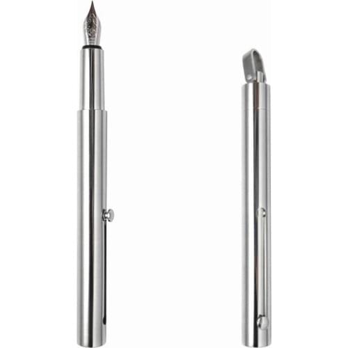 Handmade Stainless Steel Fountain Pen Portable Mini Retractable Writing Pen With Schmidt Nib