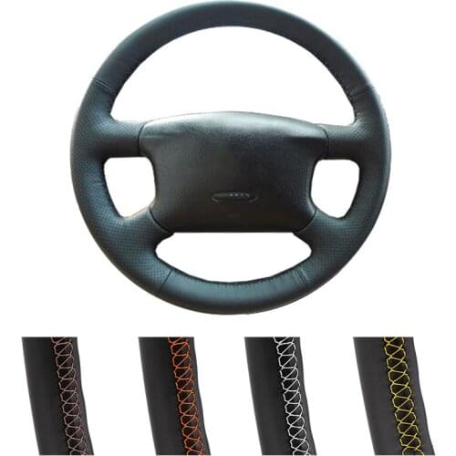 DIY Customized Car Steering Wheel Cover For Volkswagen Passat B5 VW Golf 4 Skoda Octavia 1999-2005 Auto Leather Steering Wrap