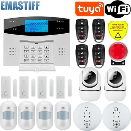 Tuya WiFi GSM alarm System Anti Theft Alarm Smart Home Burglar Alarma Personal Touch Screen Motion Detector Smoke Door Sensor