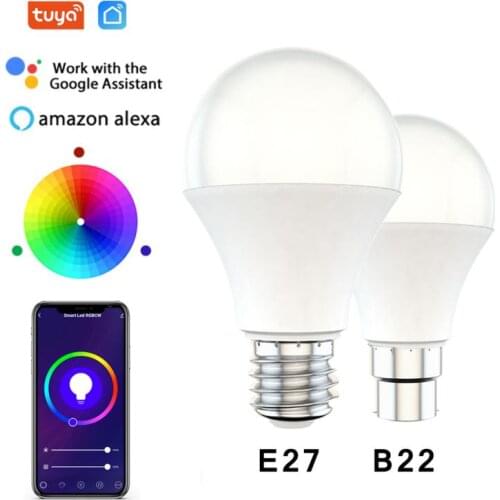 New 15W WiFi RGB Smart LED Light Bulb E27 B22 Time Setting Automation Music Voice Control Work With Alexa Google Home IFTTT
